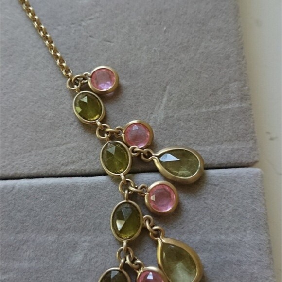 Talbots Multi Color Lucite Bezel Stones Goldtone Necklace - Picture 5 of 8